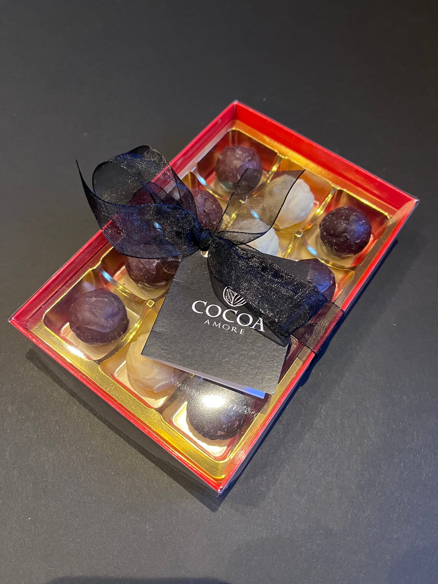 Luxury Cocoa Amore Flower Corner Milk, White and Dark Chocolate Truffles